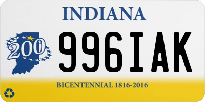 IN license plate 996IAK