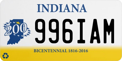 IN license plate 996IAM