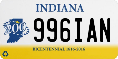 IN license plate 996IAN