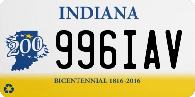 IN license plate 996IAV