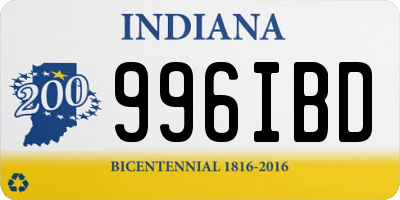 IN license plate 996IBD