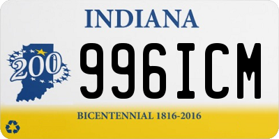 IN license plate 996ICM