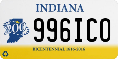 IN license plate 996ICO