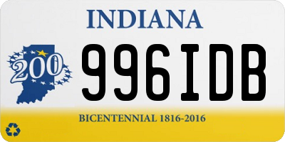 IN license plate 996IDB