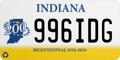 IN license plate 996IDG