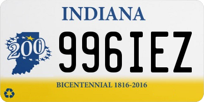 IN license plate 996IEZ