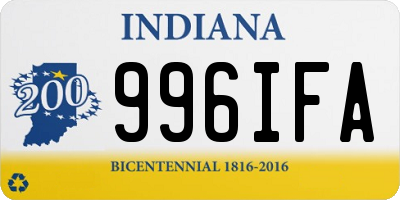 IN license plate 996IFA