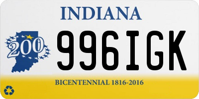 IN license plate 996IGK