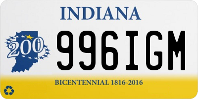 IN license plate 996IGM