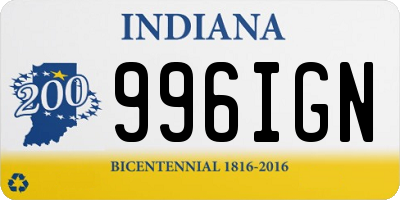 IN license plate 996IGN