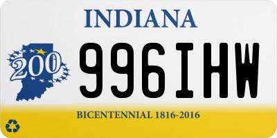 IN license plate 996IHW