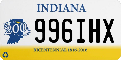 IN license plate 996IHX