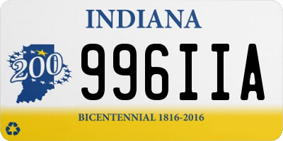 IN license plate 996IIA