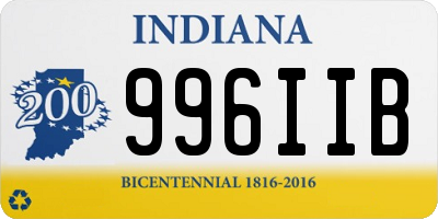 IN license plate 996IIB