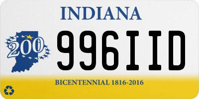 IN license plate 996IID