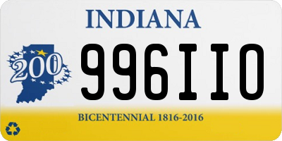 IN license plate 996IIO