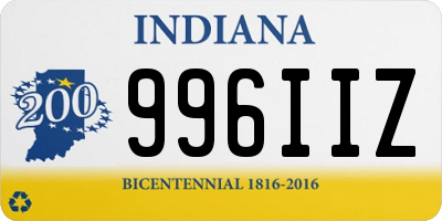 IN license plate 996IIZ