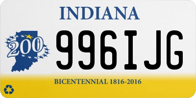 IN license plate 996IJG