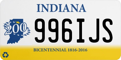 IN license plate 996IJS