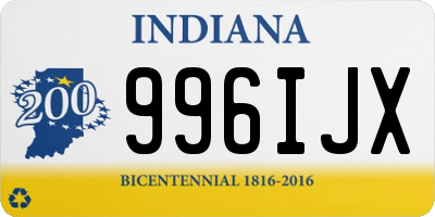 IN license plate 996IJX