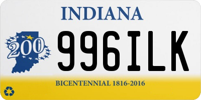 IN license plate 996ILK