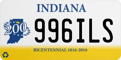 IN license plate 996ILS