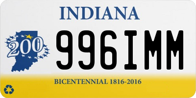 IN license plate 996IMM