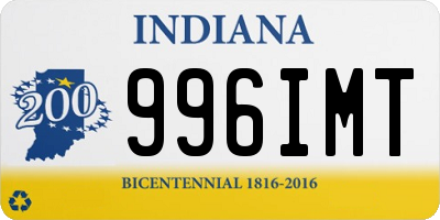 IN license plate 996IMT