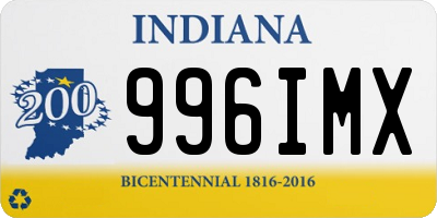 IN license plate 996IMX