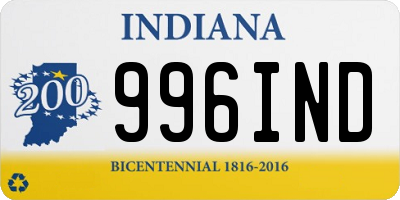 IN license plate 996IND