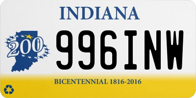 IN license plate 996INW