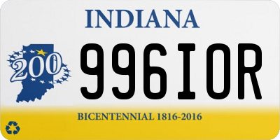 IN license plate 996IOR