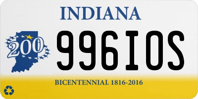 IN license plate 996IOS