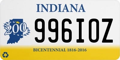 IN license plate 996IOZ