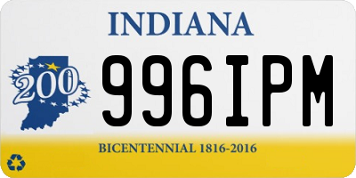 IN license plate 996IPM