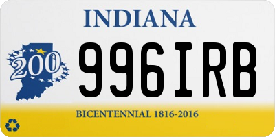 IN license plate 996IRB