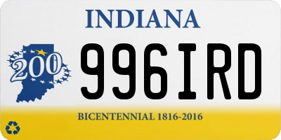 IN license plate 996IRD