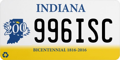 IN license plate 996ISC