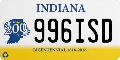 IN license plate 996ISD