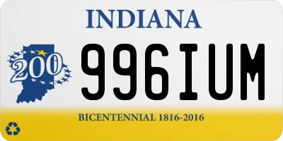 IN license plate 996IUM