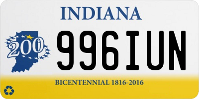 IN license plate 996IUN