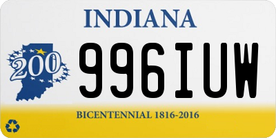 IN license plate 996IUW