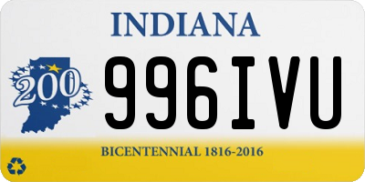 IN license plate 996IVU
