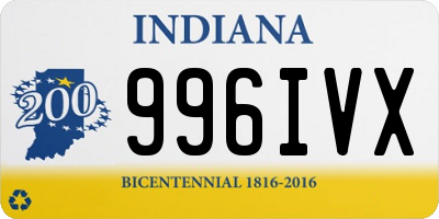 IN license plate 996IVX