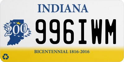 IN license plate 996IWM