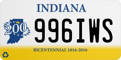 IN license plate 996IWS