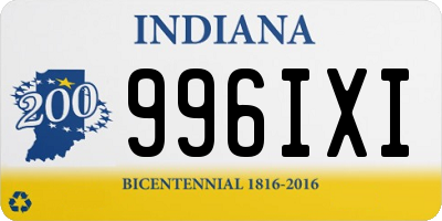 IN license plate 996IXI