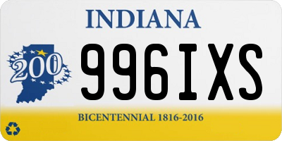 IN license plate 996IXS