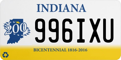 IN license plate 996IXU