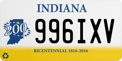 IN license plate 996IXV